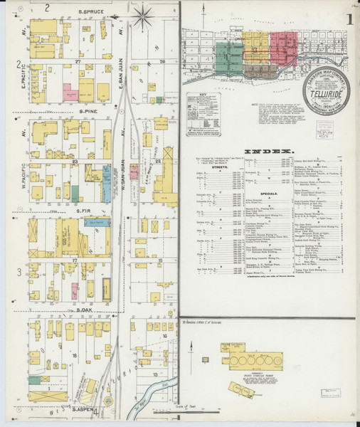 Telluride, Colorado 1904 - Old Map Colorado Fire Insurance Index