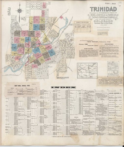 Trinidad, Colorado 1948 - Old Map Colorado Fire Insurance Index