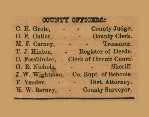 County Officers, Wisconsin 1876 Old Town Map Custom Print - Juneau Co.