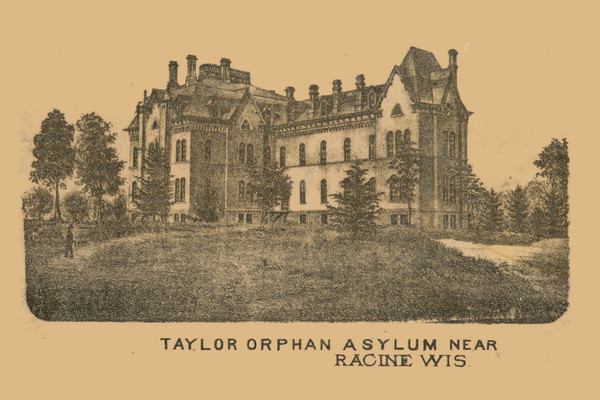 Taylor Orphan Asylum, Wisconsin 1873 Old Town Map Custom Print - Racine Co.