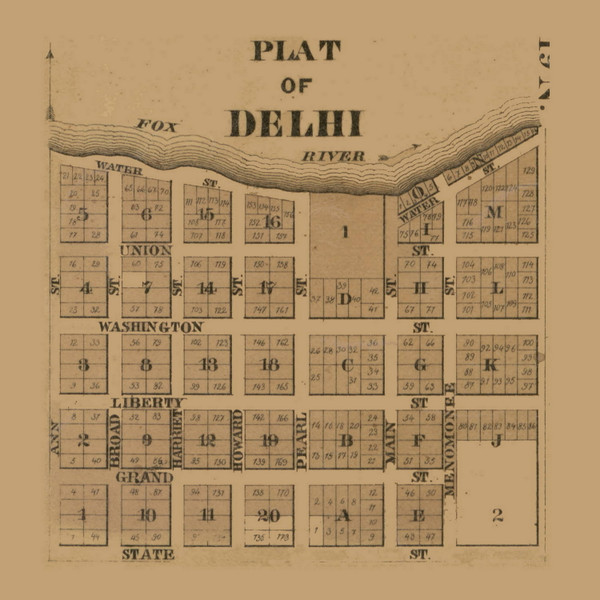 Delhi Village, Rushford, Wisconsin 1862 Old Town Map Custom Print - Winnebago Co. Delhi Village, Rushford, Wisconsin 1862 Old Town Map Custom Print - Winnebago Co.
