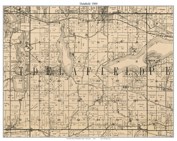 Darien, Wisconsin 1900 Old Town Map Custom Print - Waukesha Co.