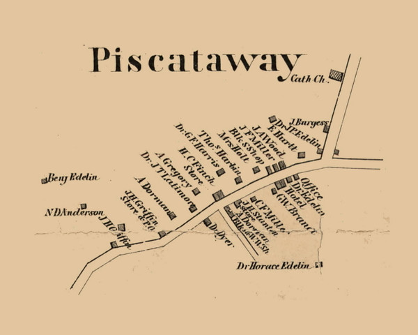 Piscataway Village, Maryland 1861 Old Town Map Custom Print - Prince George's Co. Piscataway Village, Maryland 1861 Old Town Map Custom Print - Prince George's Co.