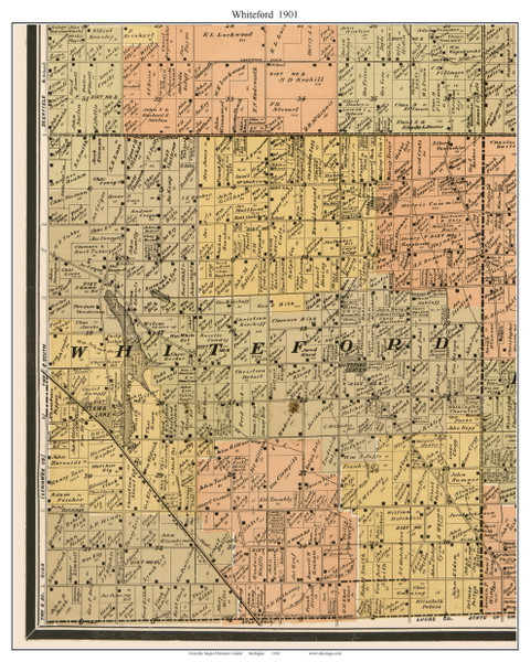 Whiteford, Michigan 1901 Old Town Map Custom Print - Monroe Co. Whiteford, Michigan 1901 Old Town Map Custom Print - Monroe Co.