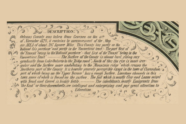 Description of Orleans County, New York 1852 Old Town Map Custom Print - Orleans Co.