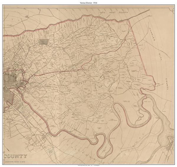 Varina District, Virginia 1916 Old Town Map Custom Print - Henrico Co. Varina District, Virginia 1916 Old Town Map Custom Print - Henrico Co.