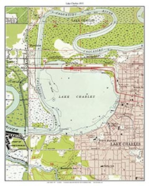 Lake Charles 7x7 1955 - Custom USGS Old Topo Map - Louisiana