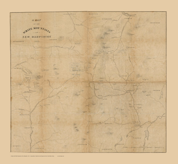 White Mountains 1853 - Bond - Old Map Custom Print New Hampshire Specials