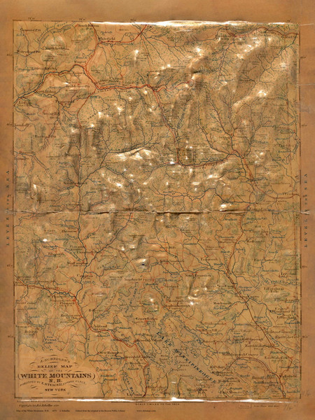 White Mountains 1879 - Schedler - Old Map Custom Print New Hampshire Specials