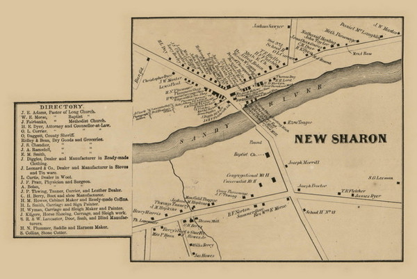 New Sharon Village, Maine 1861 Old Town Map Custom Print - Franklin Co.