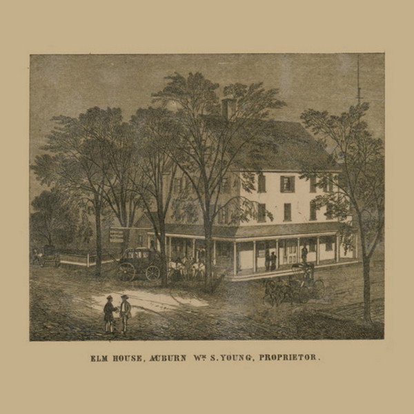 Elm House, Maine 1858 Old Town Map Custom Print - Androscoggin Co.