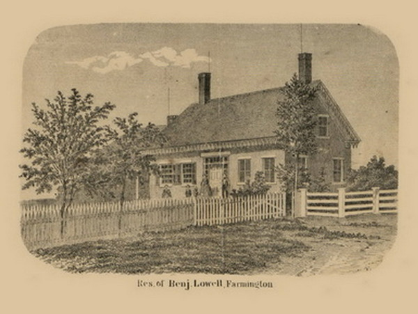 Lowell Residence, Farmington, Maine 1861 Old Town Map Custom Print - Franklin Co.