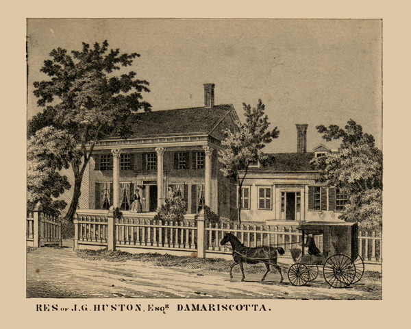 J. Huston Esq. Residence, Damariscotta, Maine 1857 Old Town Map Custom Print - Lincoln Co.