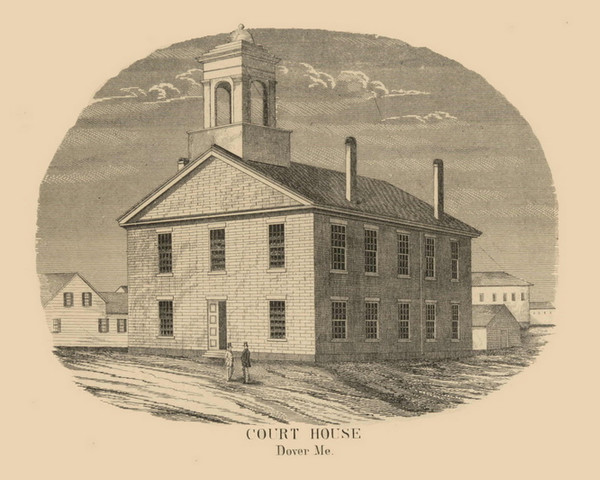 Court House - Dover Maine 1858 Old Town Map Custom Print - Piscataquis Co.