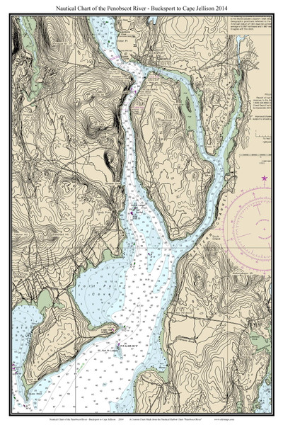 Penobscot River - Bucksport to Cape Jellison 2014 - Maine Harbors Custom Chart - PenobBay 02