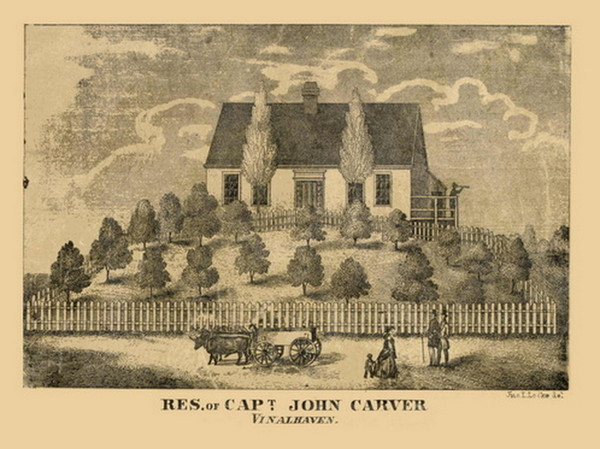 Capt. J. Carver Residence, Vinalhaven, Maine 1859 Old Town Map Custom Print - Waldo Co.