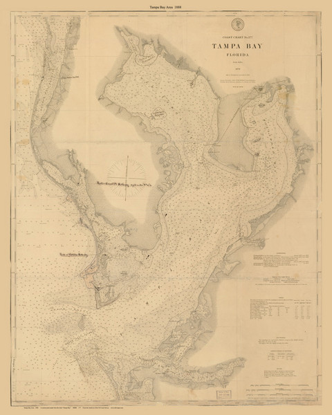 Tampa Bay and Area 1888 - Florida 80,000 Scale Custom Chart
