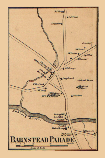 Barnstead Parade Village, New Hampshire 1860 Old Town Map Custom Print - Belknap Co. Barnstead Parade Village, New Hampshire 1860 Old Town Map Custom Print - Belknap Co.
