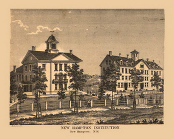 New Hampton Institute, New Hampshire 1875 Old Town Map Custom Print - Belknap Co. New Hampton Institute, New Hampshire 1875 Old Town Map Custom Print - Belknap Co.