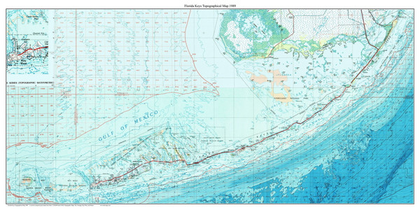 Florida Keys 1989 - Custom USGS Old Topo Map - Florida 250k