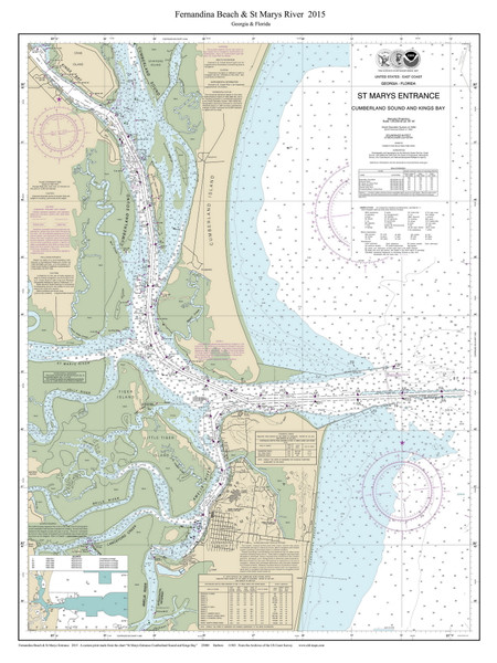 Fernandina Beach & St Marys River 2015 - Florida Harbors Custom Chart
