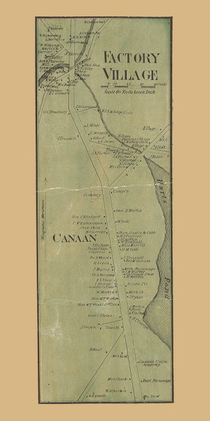 Canaan Village and Factory Village, Canaan, New Hampshire 1860 Old Town Map Custom Print - Grafton Co.