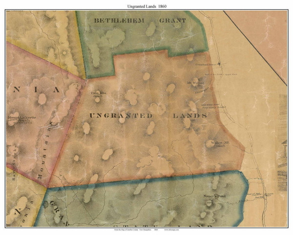 Ungranted Lands, New Hampshire 1860 Old Town Map Custom Print - Grafton Co. Ungranted Lands, New Hampshire 1860 Old Town Map Custom Print - Grafton Co.