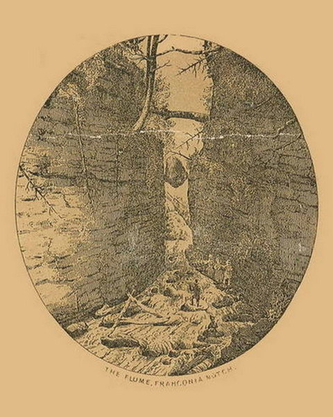Flume at Franconia Notch, New Hampshire 1860 Old Town Map Custom Print - Grafton Co. Flume at Franconia Notch, New Hampshire 1860 Old Town Map Custom Print - Grafton Co.
