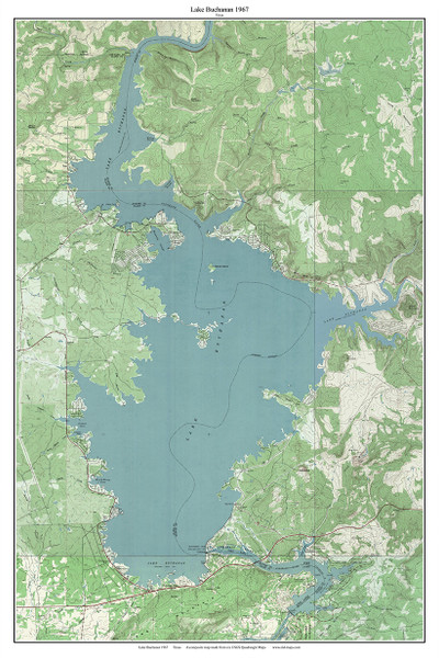 Lake Buchanan 1967 - Custom USGS Old Topo Map - Texas
