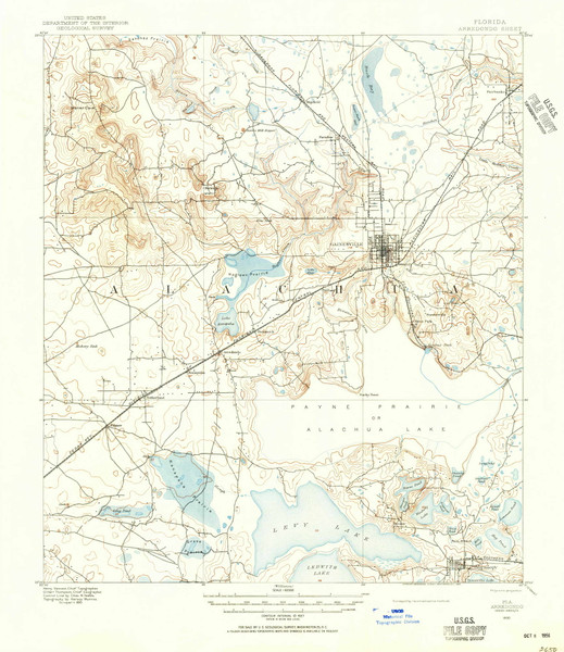 Arredondo, Florida 1890 (1956) USGS Old Topo Map Reprint 15x15 FL Quad 345001
