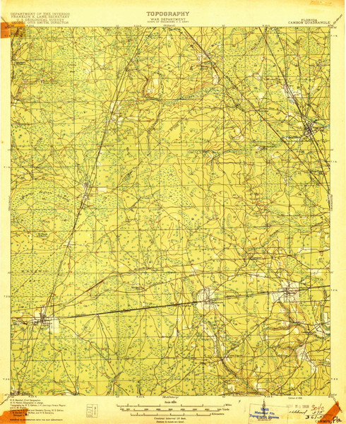 Cambon, Florida 1918 () USGS Old Topo Map Reprint 15x15 FL Quad 345380