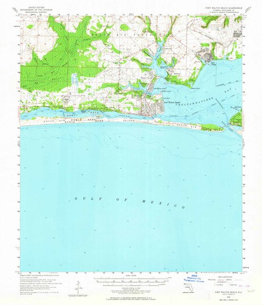 Fort Walton Beach, Florida 1956 (1964) USGS Old Topo Map Reprint 15x15 FL Quad 346331
