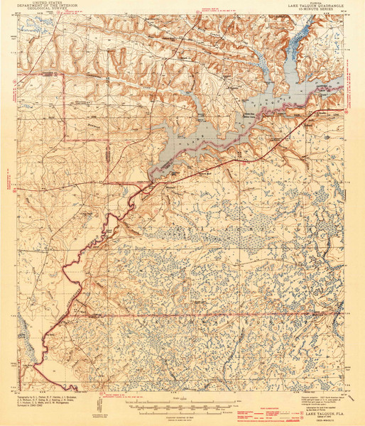 Lake Talquin, Florida 1943 () USGS Old Topo Map Reprint 15x15 FL Quad 347111