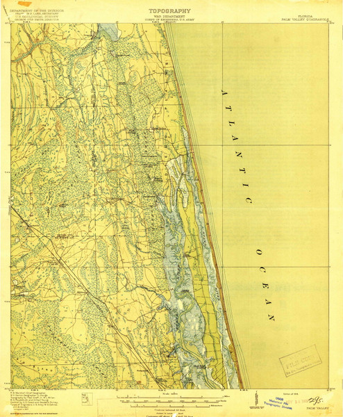 Palm Valley, Florida 1918 () USGS Old Topo Map Reprint 15x15 FL Quad 347979