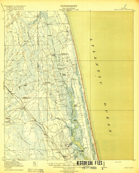 Palm Valley, Florida 1918 () USGS Old Topo Map Reprint 15x15 FL Quad 347980