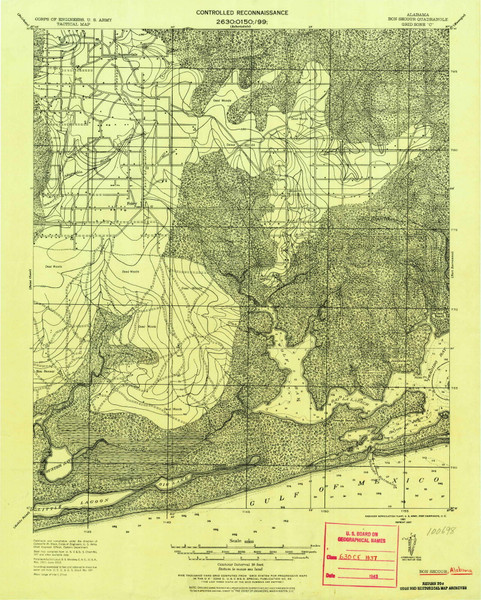 Bon Secour, Alabama 1921 (1937) USGS Old Topo Map Reprint 15x15 FL Quad 305513 Bon Secour, Alabama 1921 (1937) USGS Old Topo Map Reprint 15x15 FL Quad 305513