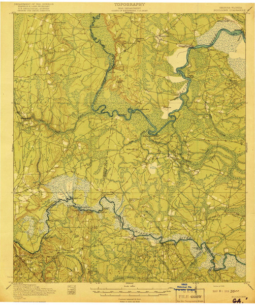 Boulogne, Georgia 1919 () USGS Old Topo Map Reprint 15x15 FL Quad 247354