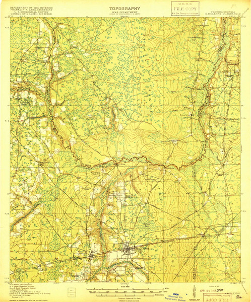 Macclenny, Florida 1918 () USGS Old Topo Map Reprint 15x15 FL Quad 347298