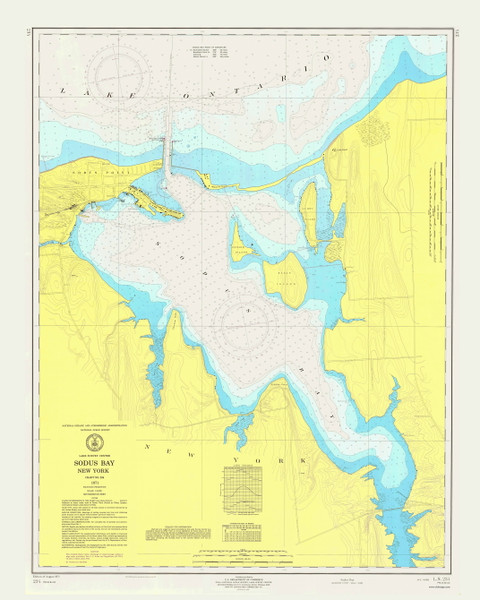 Great Sodus Bay 1971 Lake Ontario Harbor Chart Reprint Great Lakes 2 - 234