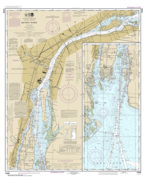 Detroit River 2016 Detroit & St Clair Rivers Harbor Chart Reprint 41