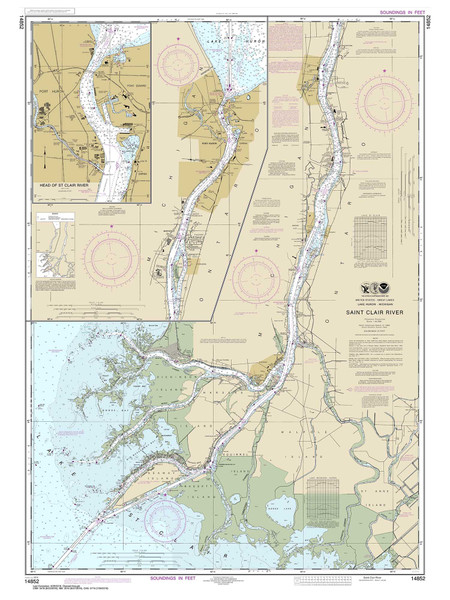 St Clair River 2016 Detroit & St Clair Rivers Harbor Chart Reprint Great Lakes 4 - 43