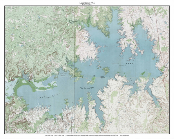 Lake Kemp 1966 - Custom USGS Old Topo Map - Texas