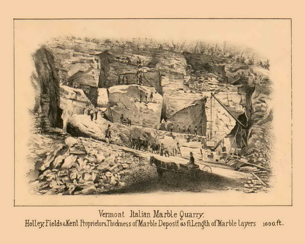 Marble Quarry, Vermont 1856 Old Town Map Custom Print - Bennington Co.