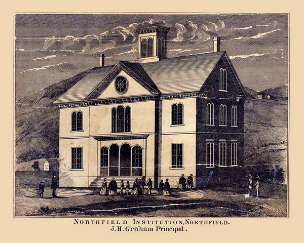 Northfield Institution, Vermont 1858 Old Town Map Custom Print - Washington Co. Northfield Institution, Vermont 1858 Old Town Map Custom Print - Washington Co.
