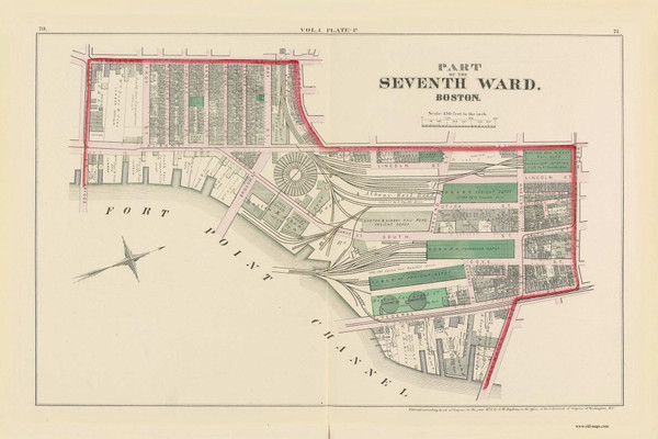 Part of Boston - Ward 7 Plate P, Massachusetts 1874 Old Town Map Reprint - Boston Atlas Part of Boston - Ward 7 Plate P, Massachusetts 1874 Old Town Map Reprint - Boston Atlas