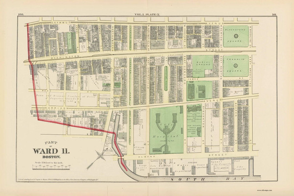 Part of Boston - Ward 11 Plate X, Massachusetts 1874 Old Town Map Reprint - Boston Atlas Part of Boston - Ward 11 Plate X, Massachusetts 1874 Old Town Map Reprint - Boston Atlas