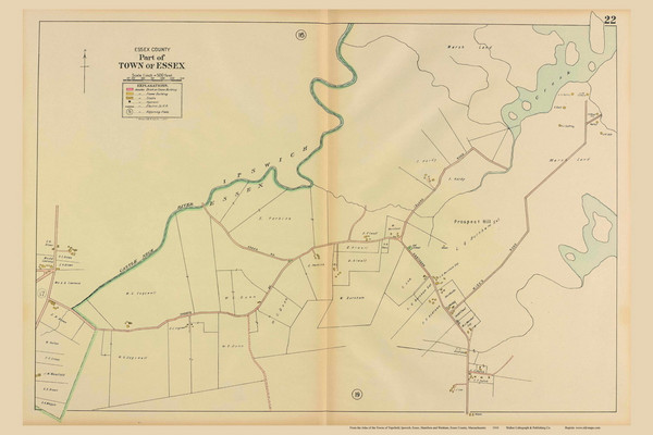 Essex Northwest - Prospect Hill - Choate St - Northern Av - Massachusetts 1910 Old Town Map Reprint - Essex Co. 22