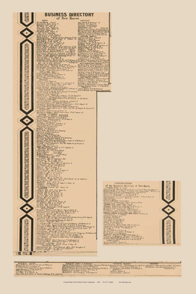 Business Directory - New Haven Connecticut 1856 - Old Town Map Custom Print - New Haven Co. Business Directory - New Haven Connecticut 1856 - Old Town Map Custom Print - New Haven Co.