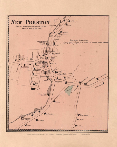 New Preston, Connecticut 1867 - Litchfield Co. Old Town Map Custom Reprint - NYC Vicinity Atlas 2609 60 New Preston, Connecticut 1867 - Litchfield Co. Old Town Map Custom Reprint - NYC Vicinity Atlas 2609 60