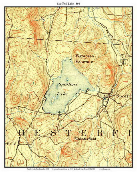 Spofford Lake 1898 - Custom USGS Old Topo Map - New Hampshire